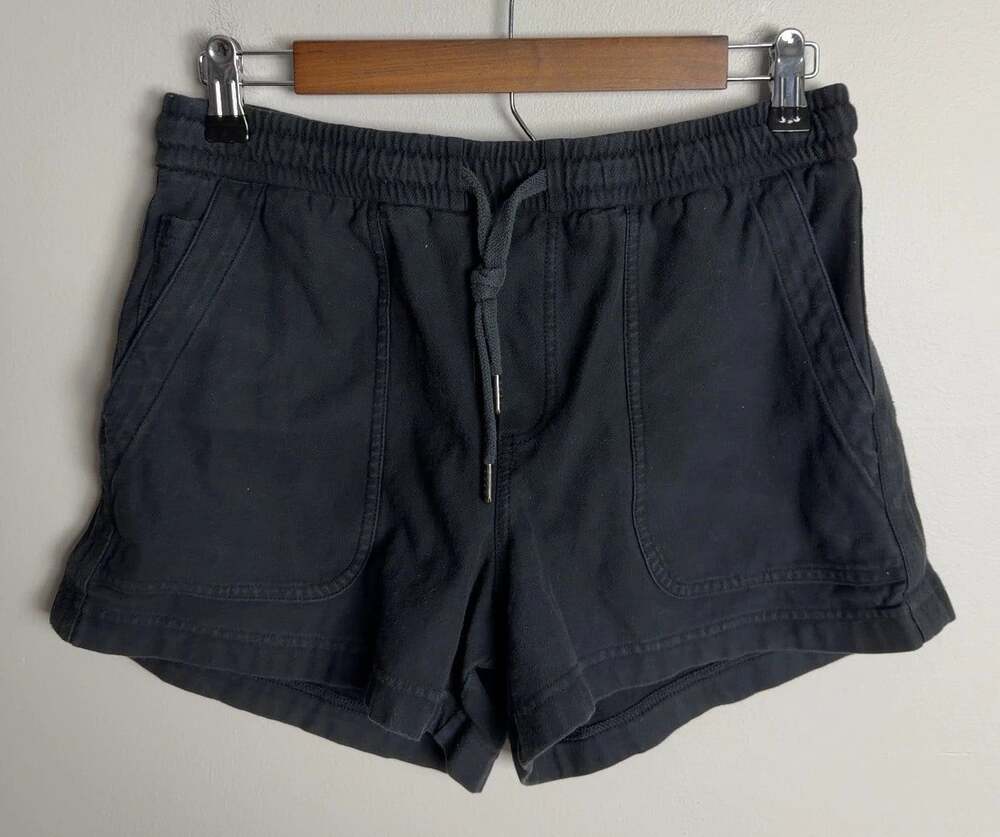 Athleta Farallon Shorts Black Drawstring Cotton Blend Size Small Women’s